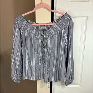 Harlow off the shoulder linen top size XL